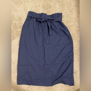 Banana Republic blue zip and tie skirt